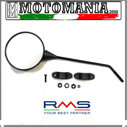 BLACK SX REARVIEW MIRROR FOR PIAGGIO SI 50 AND OTHER MOPEDS WITH CLAMP