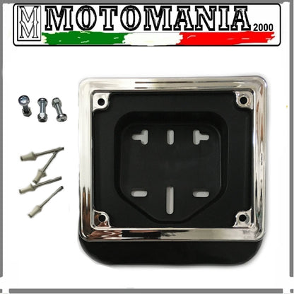 KIT PORTA TARGA E CORNICE CROMATA SCOOTER 50 CC COMPLETO DI VITI E RIVETTI  *