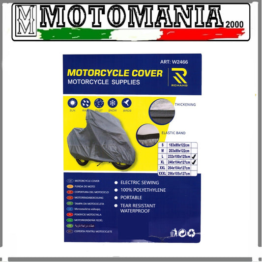 TELO COPRI MOTO IMPERMEABILE PER ESTATE E INVERNO TAGLIA L E XL