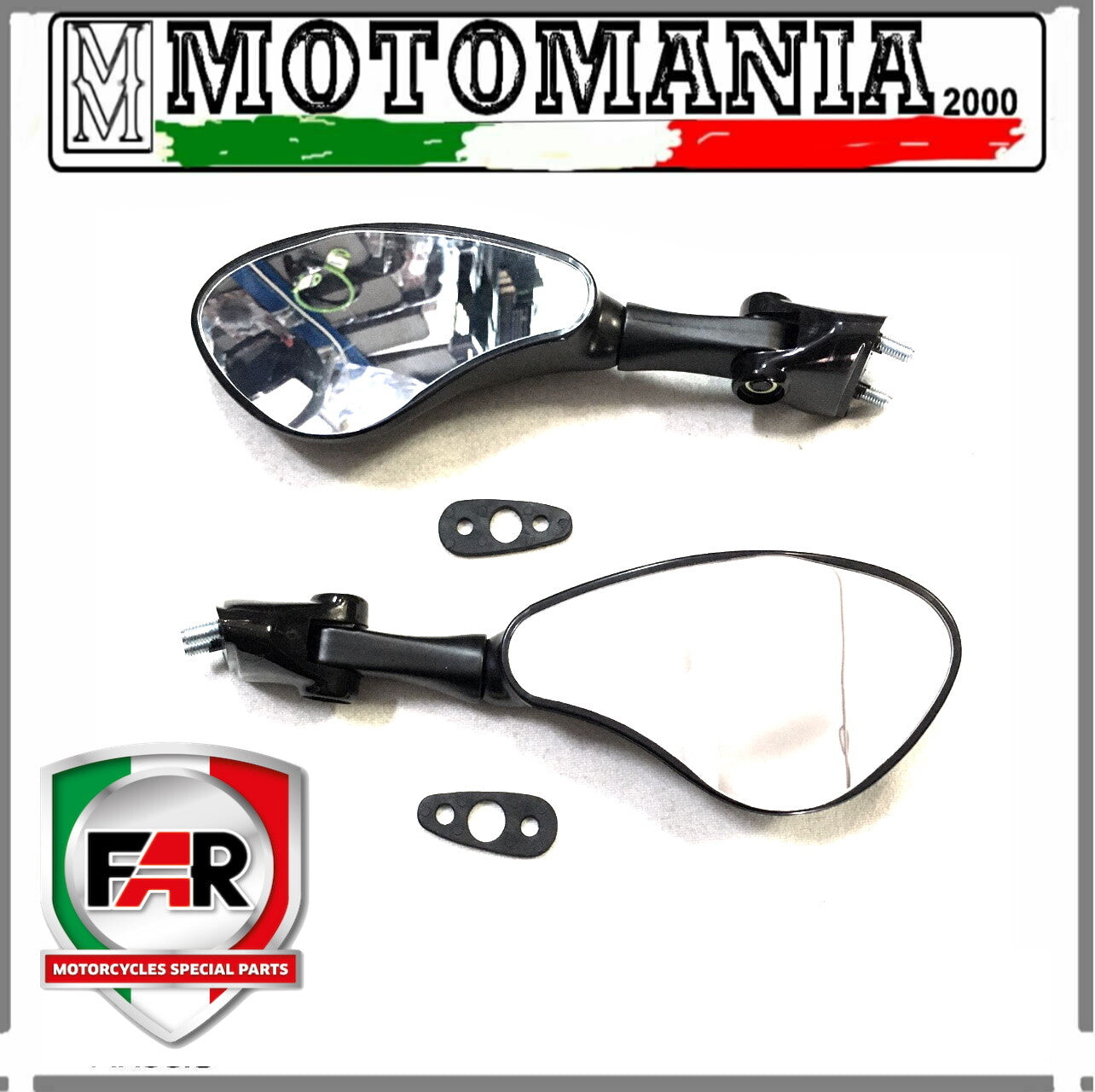 COPPIA SPECCHI RETROVISORI NERI SX E DX PER SUZUKI GSX 600-750 TL 1000 R-S