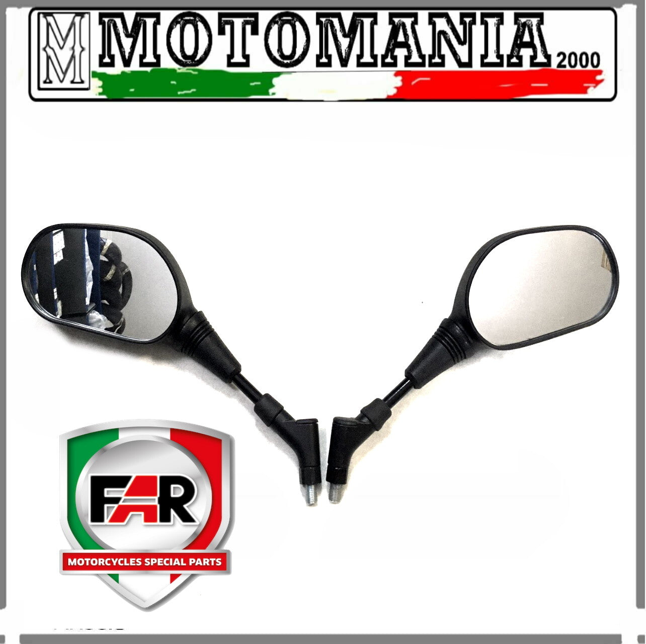 COPPIA SPECCHI RETROVISORI SX E DX NERI PER SUZUKI GSF 650,BURGMAN 200