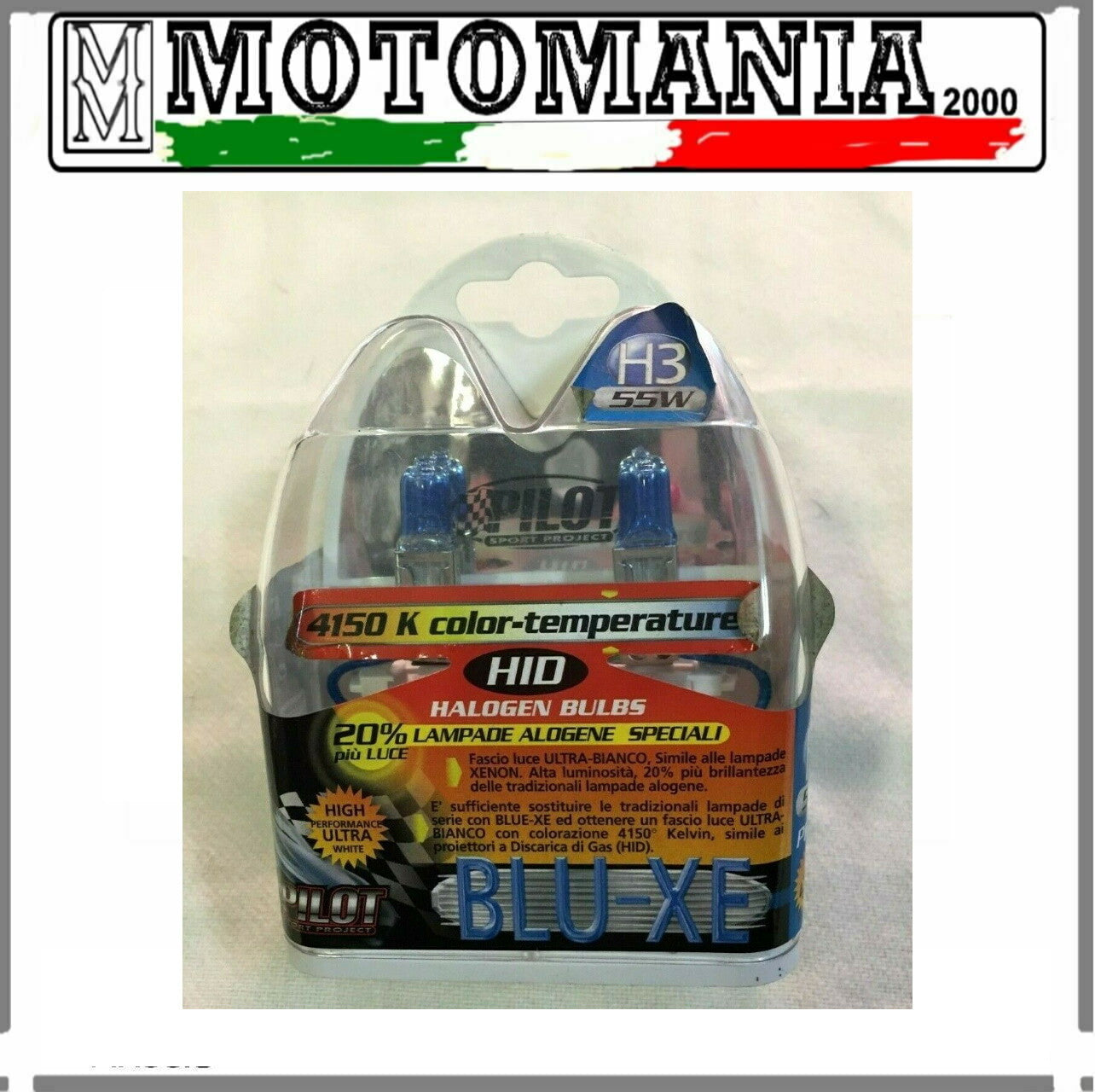 CP LAMPADE H3 55W PILOT ALOGENA BLU  PER MOTO SCOOTER 12V55W