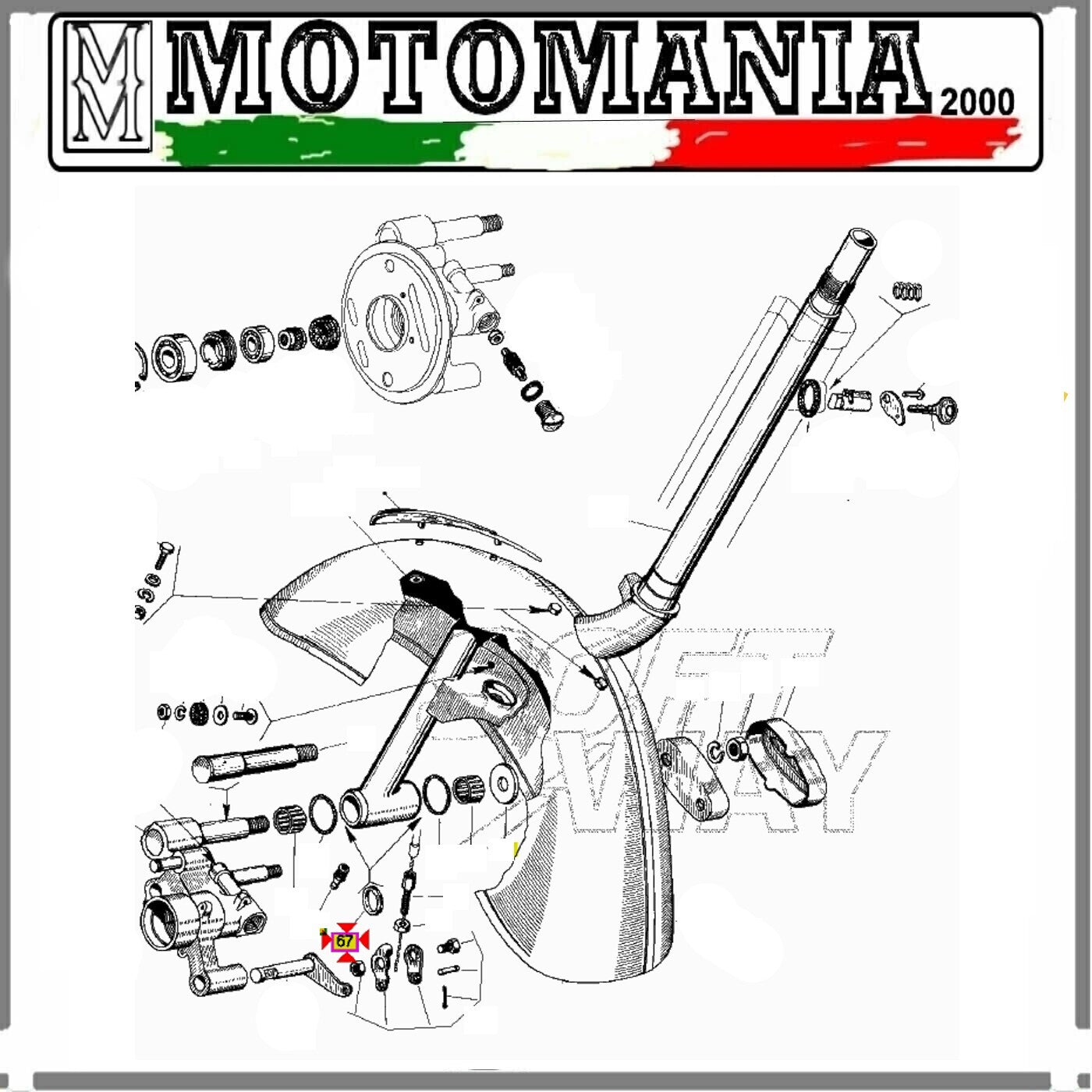 COPPIA ANELLI PIAGGIO VESPA 50 - PK PER PERNO SOSPENSIONE BRACCIO OSCILLANTE