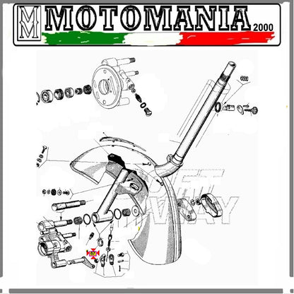 COPPIA ANELLI PIAGGIO VESPA 50 - PK PER PERNO SOSPENSIONE BRACCIO OSCILLANTE