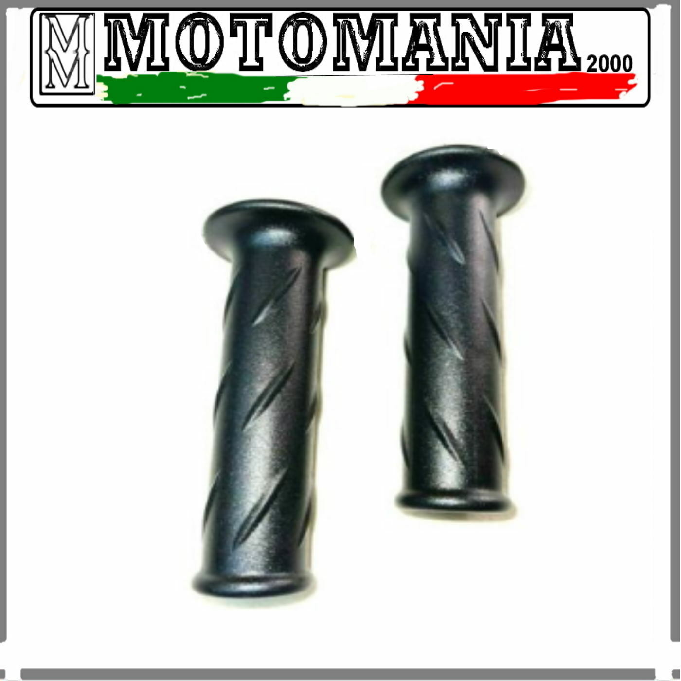 COPPIA MANOPOLE IN GOMMA NERA PER SCOOTER E MOTO DOMINO PER BEVERLY E SH300
