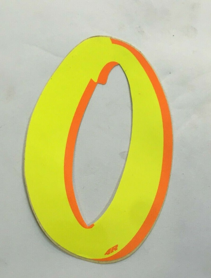 NUMERO 0 GIALLO FLUO LARGHEZZA 10 MM LUNGHEZZA 10 MM