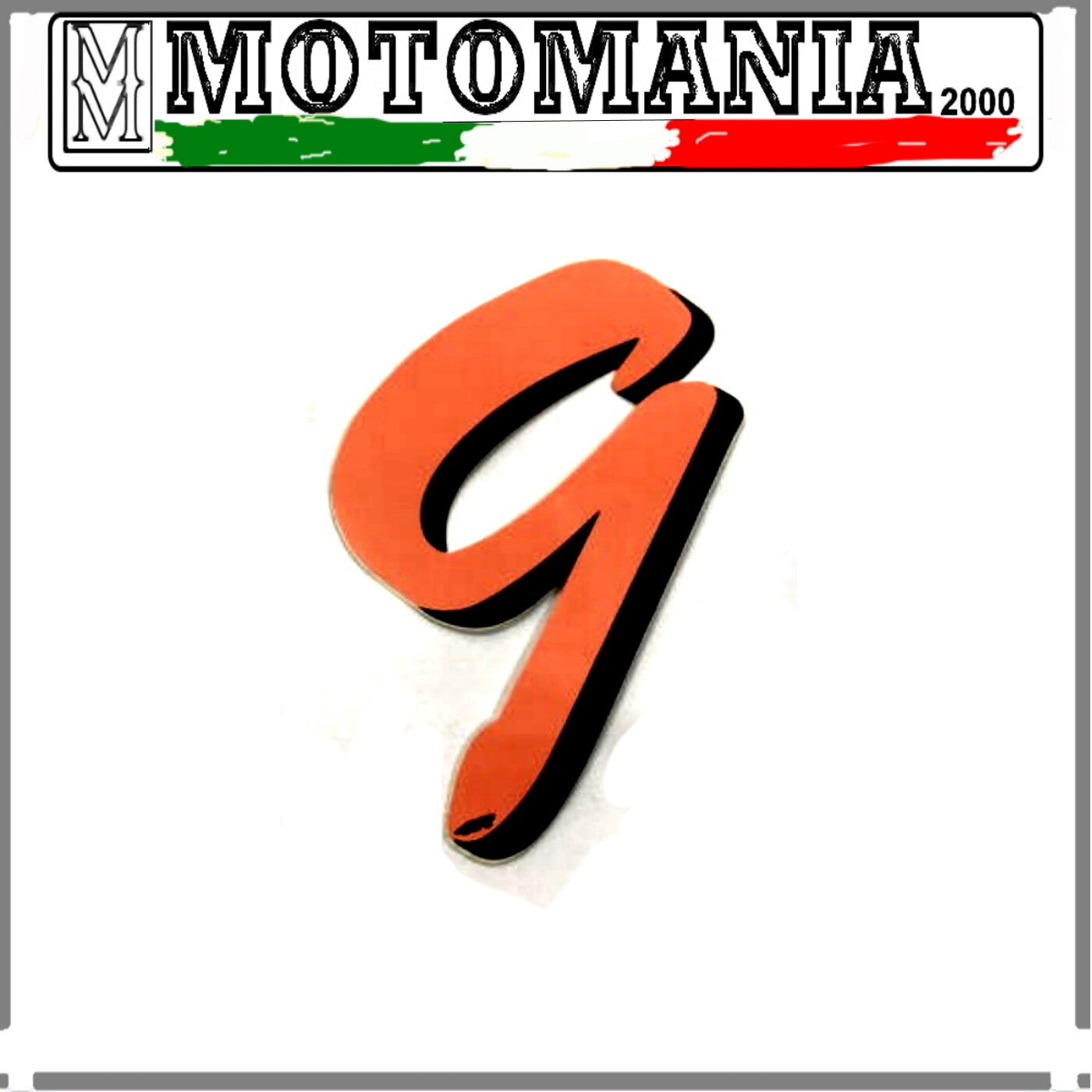 NUMERO 9 ARANCIO FLUO ADESIVO LUNGHEZZA 10 MM LARGHEZZA 10 MM *